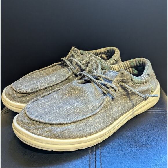 Hey Dude Paul Chambray Grey Slip On Lightweight Comfort Shoes Size 8 main image 4